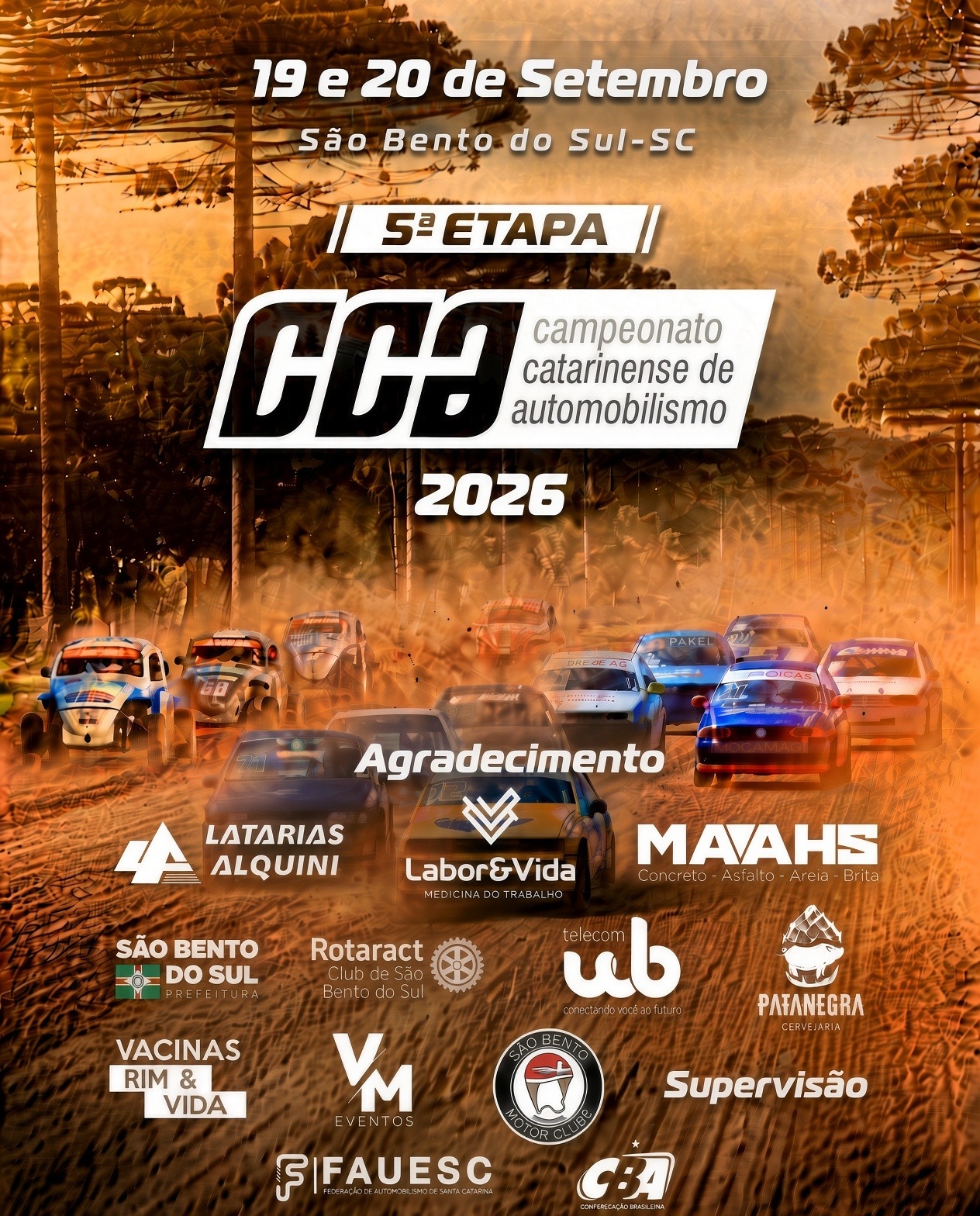 Banner 5 ° Etapa Campeonato Catarinense de Automobilismo