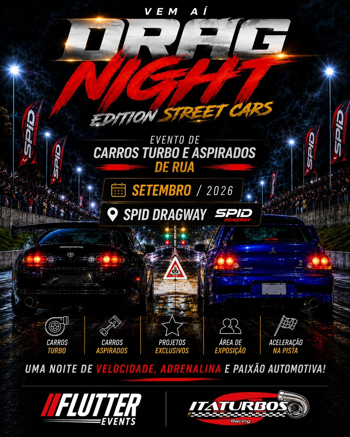 Banner INGRESSOS VISITANTES - Drag Night/Street Cars Edition