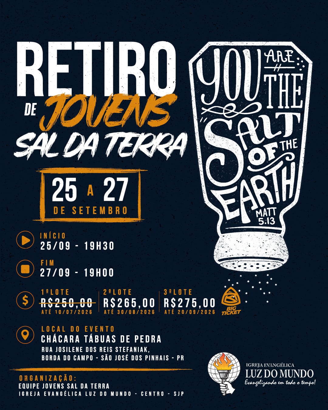 Banner Retiro de Jovens 25 a 27 de Setembro 2026